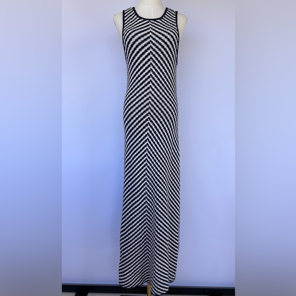 House of‎ Harlow 1960 Women’s Tank Style Knit Maxi Dress Chevron Pattern Size Lg